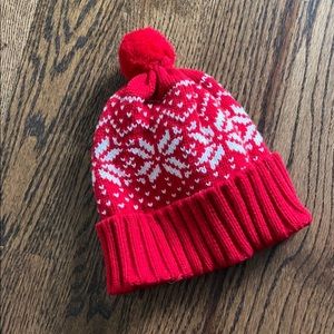 Red snow beanie